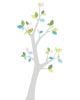 INKE-ARBRE3 AOUT Feuilles bleu clair et vert/tronc au choix