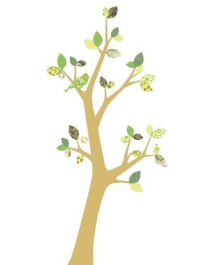 INKE-ARBRE3 SEPTEMBRE Feuilles vertes/tronc au choix