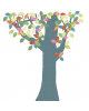 INKE - TREE 1 MAY - Tree in vintage wallpaper/Multicolour leaves