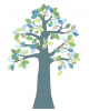 INKE - TREE 2 JUNE - Tree in vintage wallpaper/Blue leaves