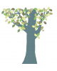 INKE - TREE 1 SEPTEMBER - Tree in vintage wallpaper/Green leaves