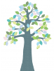 INKE - TREE 2 AUGUST - Tree in vintage wallpaper/Light blue leaves
