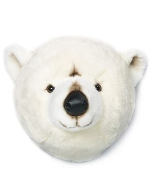 WILD & SOFT - Trophée en peluche - Tête d'ours polaire - Basile