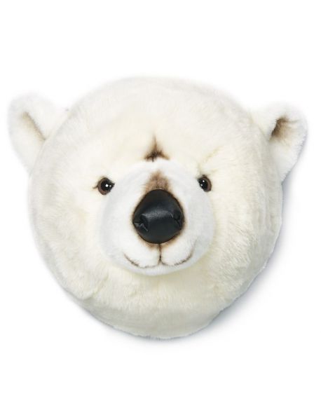 WILD & SOFT - Trophy in plush - Polar bear's head- Basile