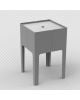 MATIERE GRISE - CAPE LOW Design bedside table in metal