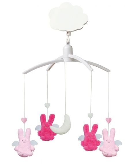 TROUSSELIER-MOBILE MUSICAL ANGE-LAPINS-Fushia & Rose