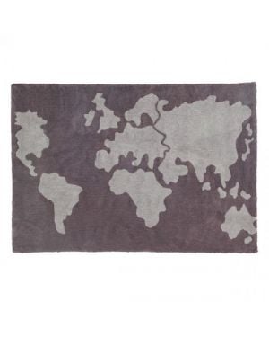 LORENA CANALS-TAPIS COTON MONDE MARRON / 140 x 200 cm