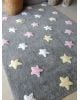 LORENA CANALS - TRICOLOR STARS - Grey/Pink - 120 X 160 cm