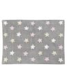 LORENA CANALS - TAPIS ETOILES TRICOLORES - Gris/Rose - 120 x 160 cm